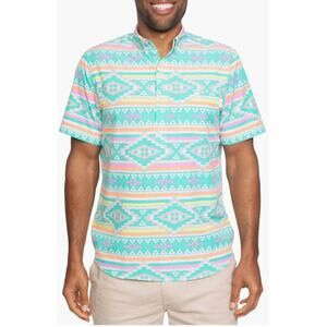CHUBBIES The En Fuego Wild Woven Pattern Polo Shirt // M